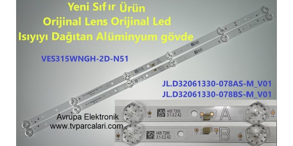 VESTEL 32H9500 LED Bar – RF-CF320004AE30-0601 / RF-CF320004BE30-0601 | 32" SMART TV Uyumlu | 2 Parça Panel LED Seti